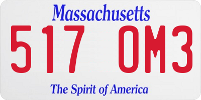 MA license plate 517OM3