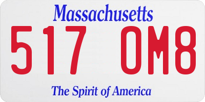 MA license plate 517OM8