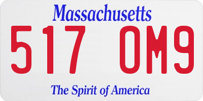 MA license plate 517OM9