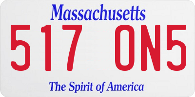 MA license plate 517ON5