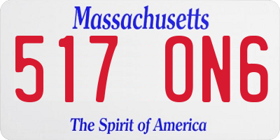 MA license plate 517ON6