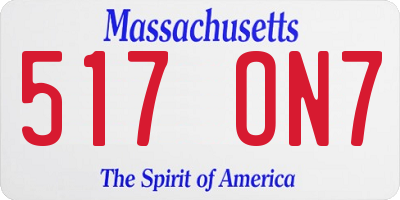 MA license plate 517ON7