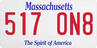 MA license plate 517ON8