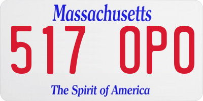 MA license plate 517OP0