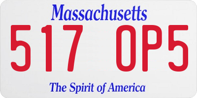 MA license plate 517OP5