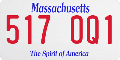 MA license plate 517OQ1