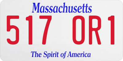 MA license plate 517OR1