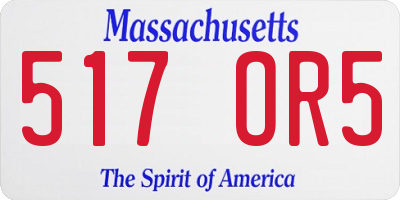 MA license plate 517OR5