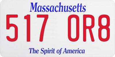 MA license plate 517OR8