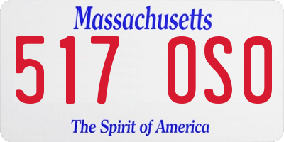 MA license plate 517OS0