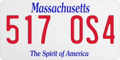 MA license plate 517OS4