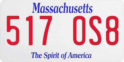 MA license plate 517OS8