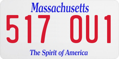 MA license plate 517OU1