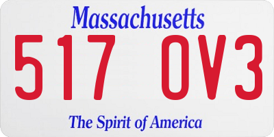 MA license plate 517OV3