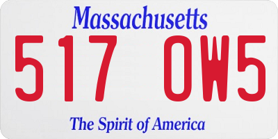 MA license plate 517OW5