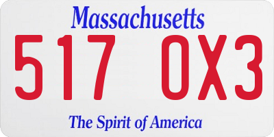 MA license plate 517OX3