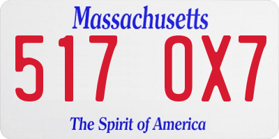 MA license plate 517OX7
