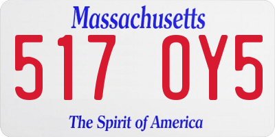 MA license plate 517OY5