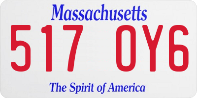 MA license plate 517OY6