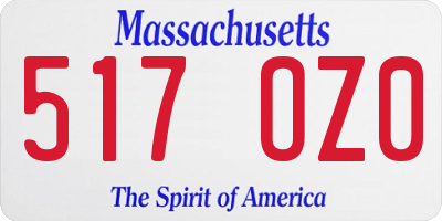 MA license plate 517OZ0