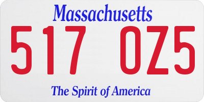 MA license plate 517OZ5