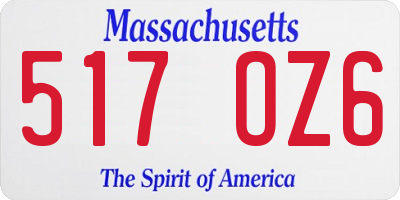 MA license plate 517OZ6