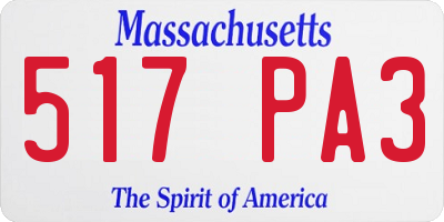 MA license plate 517PA3