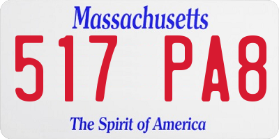 MA license plate 517PA8