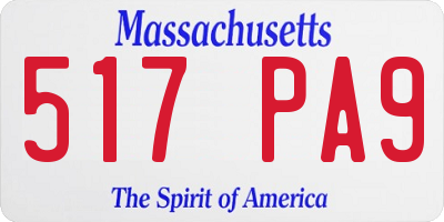 MA license plate 517PA9