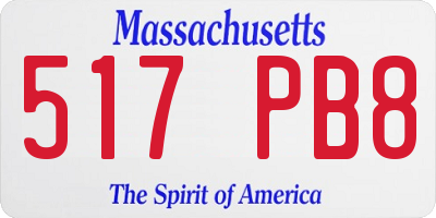 MA license plate 517PB8