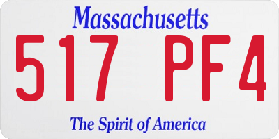 MA license plate 517PF4