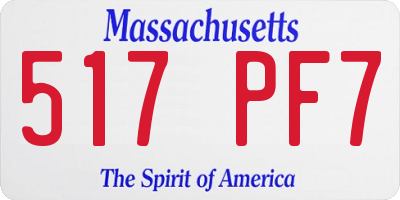 MA license plate 517PF7