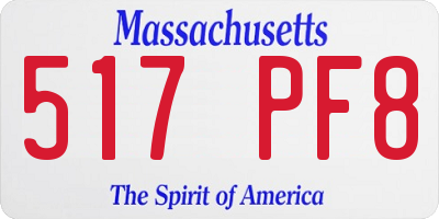 MA license plate 517PF8