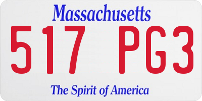 MA license plate 517PG3