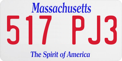 MA license plate 517PJ3