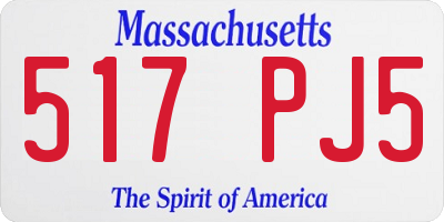 MA license plate 517PJ5