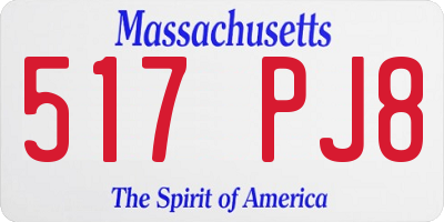 MA license plate 517PJ8