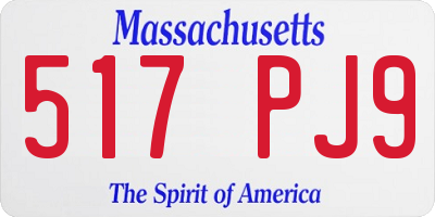 MA license plate 517PJ9