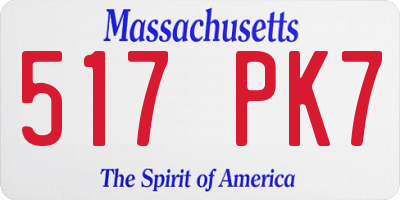 MA license plate 517PK7