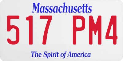 MA license plate 517PM4