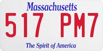 MA license plate 517PM7
