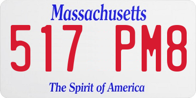 MA license plate 517PM8
