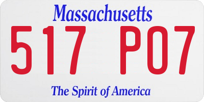 MA license plate 517PO7