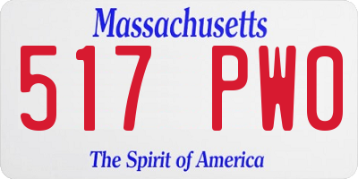 MA license plate 517PW0
