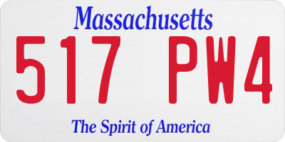 MA license plate 517PW4