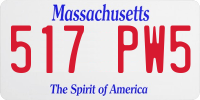 MA license plate 517PW5