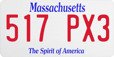 MA license plate 517PX3