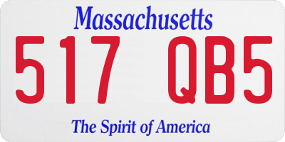MA license plate 517QB5