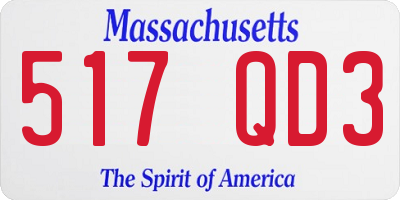 MA license plate 517QD3