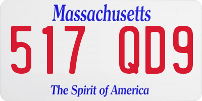 MA license plate 517QD9